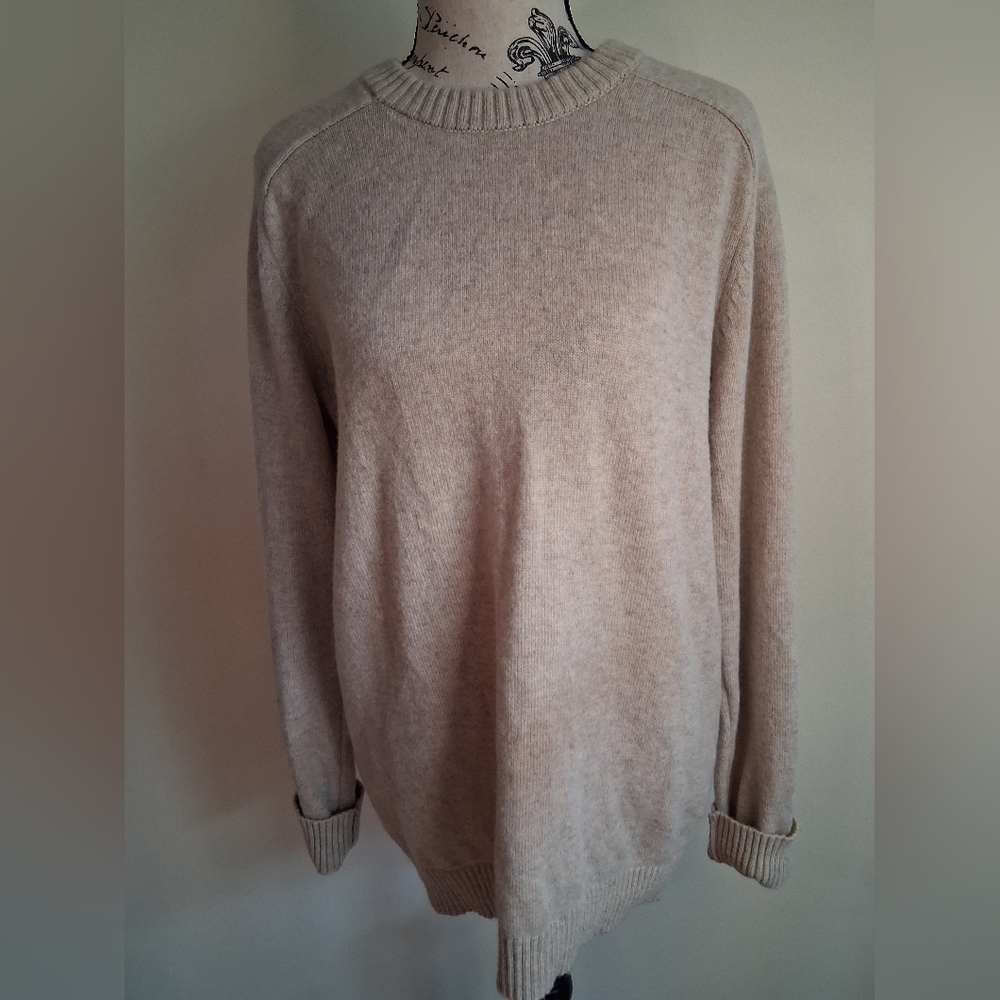 Selected Homme- 100% Lambs Wool Men's Crewneck Sweater in Beige Size Large - Picture 3 of 9
